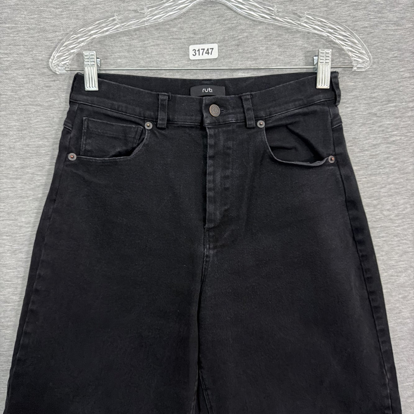 Ruti Womens Size 0 Black Stretch Barrel Wide Leg Denim Jeans — image 3 of 8